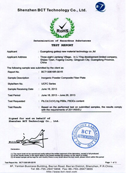 材料環保認證證書